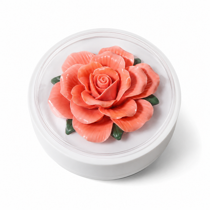 Orange Ceramic Rose Decorative Flower