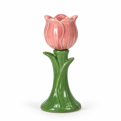 Pink Tulip Porcelain Bud Vase