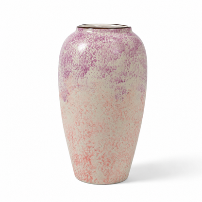 Pink & Lavender Speckled Ceramic Vase