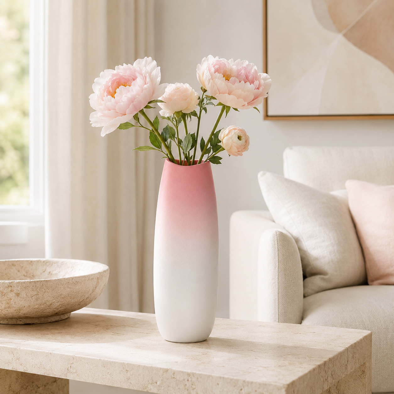 Pink Ombre Ceramic Vase