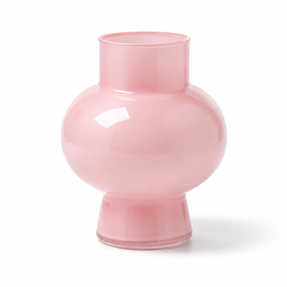 Blush Pink Round Glass Vase