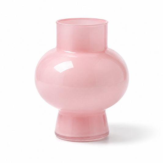 Blush Pink Round Glass Vase