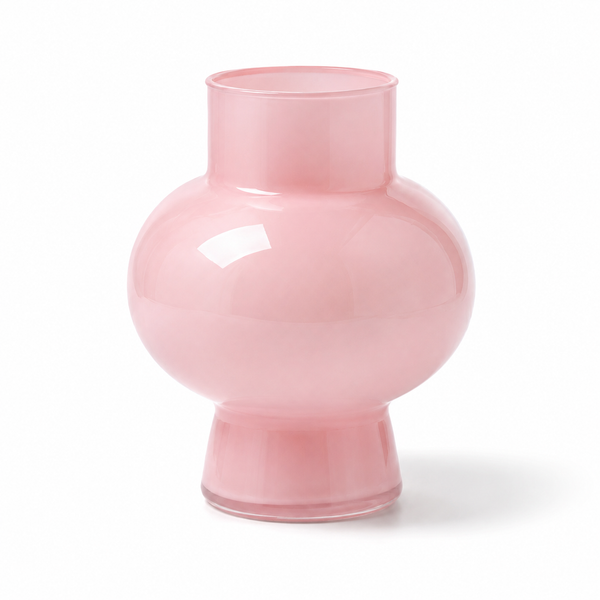Blush Pink Round Glass Vase