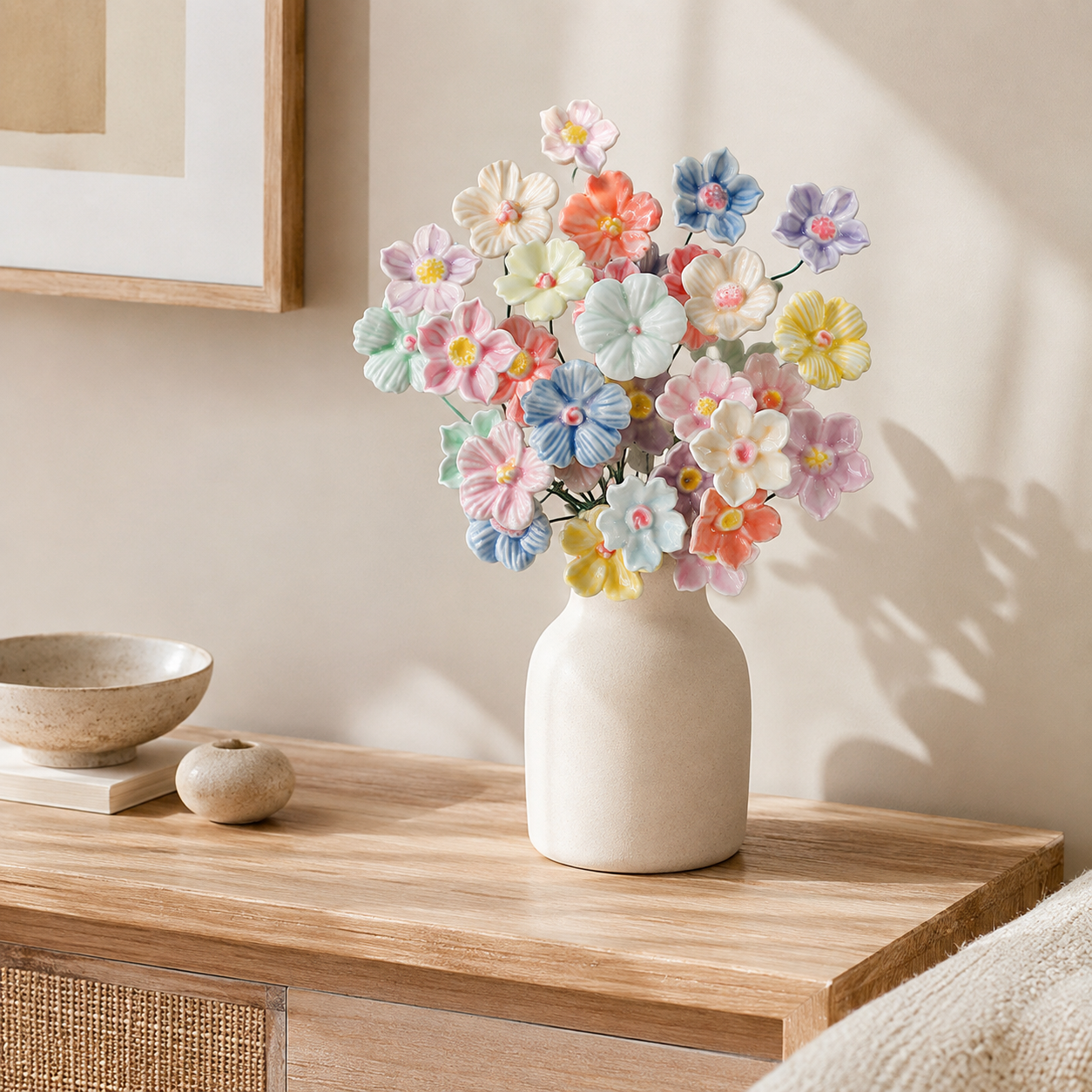 10-Piece Assorted Ceramic Flower Stem Set