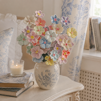 10-Piece Assorted Ceramic Flower Stem Set